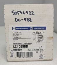 ✅ NEW - Telemecanique LC1D25BD 3 Pole Contactor, 25 A, 11 kW, 24V DC - 035599