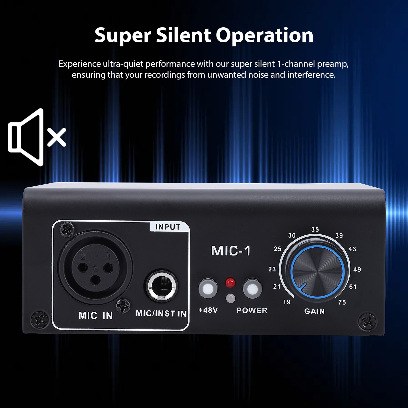 Professional 1 Channel Mic Preamp Ultra Quiet Mic Preamplifier For Recordin GRCV