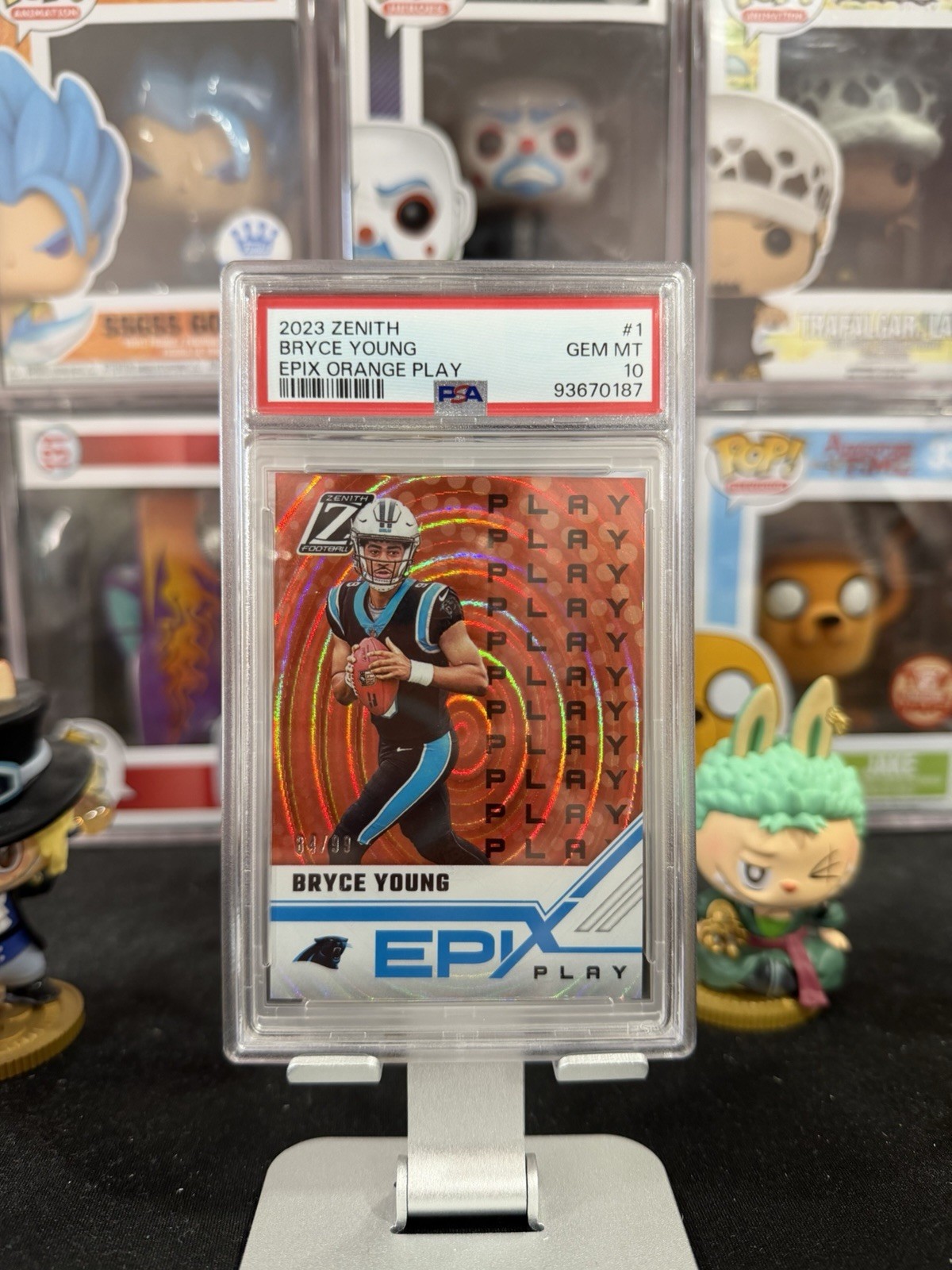 2023-24 Panini Zenith Epix Orange Play Panthers #84/99 Bryce Young #1 PSA 10