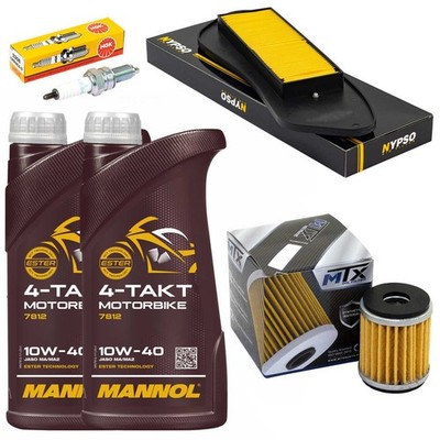 Wartung Luftfilter Öl 2L Set Ölfilter Zündkerzen für Yamaha YP 125 X-Max 2006-16