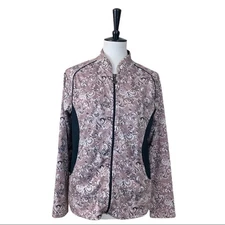 Soma Women's Jacket Purple Black Zip Track Athletic Athleisure Size Medium