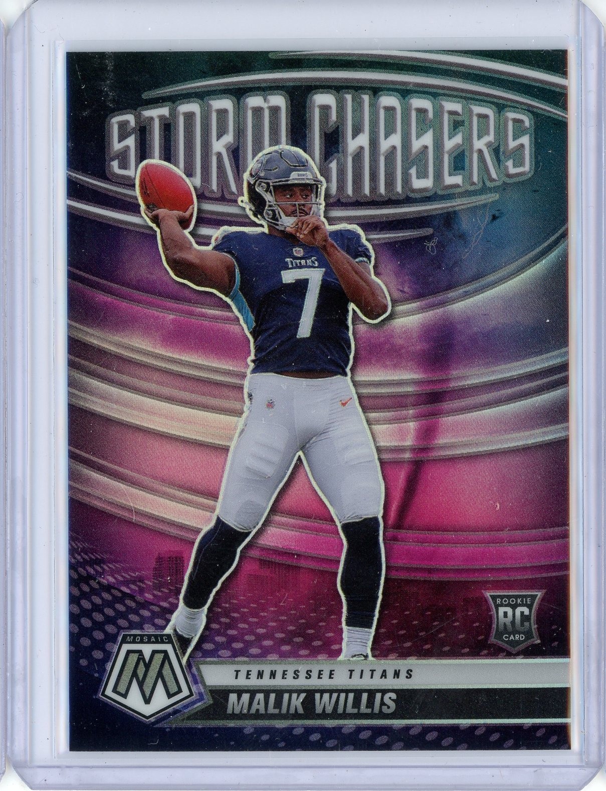 2022 Panini Mosaic Malik Willis Storm Chasers Rookie #SC-13 Titans RC