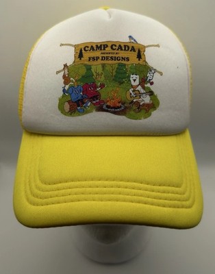 Camp Cada FSP Designs Campfire Trucker Hat Yellow Snapback Cap One Size