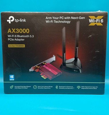 TP Link AX3000 W-F 6 Bluetooth 5.3 PCle Adapter Archer TX3000E NIB Sealed