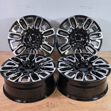 22 Black Machined Chrome Wheels 22x9 6x139.7 Fits Chev Gmc 22 Black Machined Chrome Wheels 22x9 6x139.7 Fits Chev Gmc