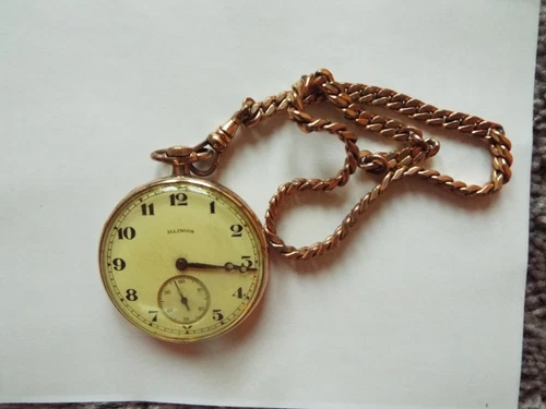 RARE ESTATE FIND VINTAGE ILLINOIS POCKET WATCH-WORKING-NICE!!