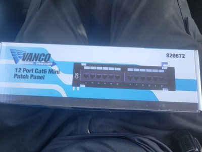 NEW.  Vanco International 820672 Category 6 Mini Patch Panel, 12 Port 2 PIECES 