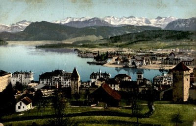 Luzern und die Alpen Postcard