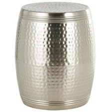 Deco 79 Metal Handmade Hammered Drum Accent Table with Hammered Design,