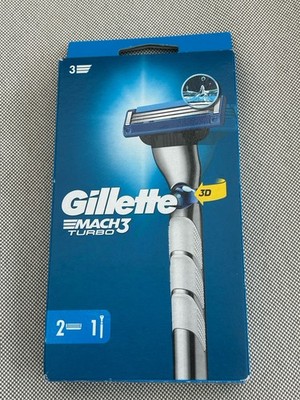 Gillette Mach3 Turbo 3D Action Rasierer für Herren - 1 Griff & 2 Nachfüllkassetten