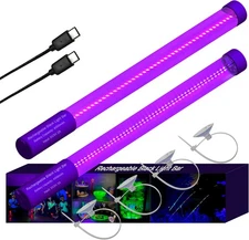 Rechargeable Black Light Bar Wand,UVA 395nm Waterproof Cordless Portable Battery
