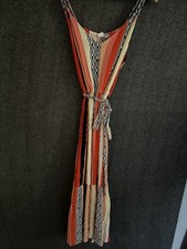 Gap Beachy MAXI DRESS Coral And Black Striped  Sundress Lightweight L