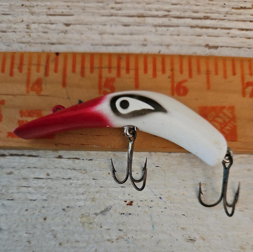 De colección UNFISHED Lazy Ike Corp. "LAZY IKE-2" #KL-2 RW. Señuelo cabeza roja/color blanco Foto 3 de 4
