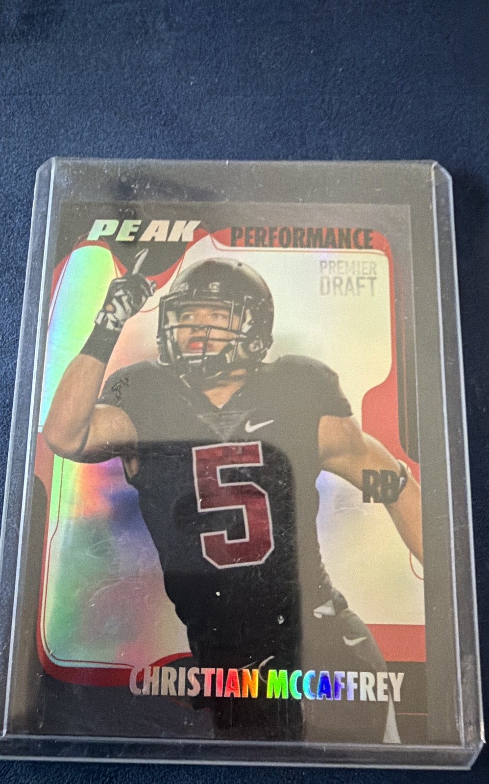 Christian McCaffrey SA-GE Hit Premier Draft Peak Performance Platinized #PKCM Rainbow