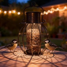 Metal Bird Feeder for Outdoors Hanging,Squirrel Proof Bird Feeder for Wild Bi...