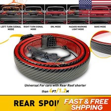 Led Brake Tail Driving Strip Light Spoiler Rear Carbon Lip Trim Fiber