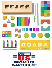 LOVEV RY The Block Set 70 Pc Wooden Building Blocks  Shapes for Toddlers