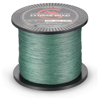 Geflochtene Angelschnur 4-fach 1000m 0,32mm Dunkelgrün Braid Raubfisch Karpfen