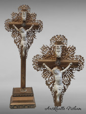 18226 incantevole antica grande croce da terra / crocifisso Biedermeier