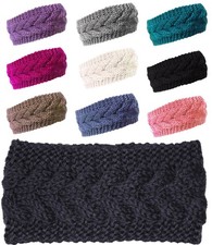 Womens Winter Classic Headband Plain Braided Winter Knit Headband Earwarmer