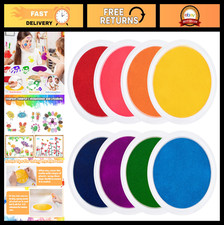 Large 7" Ink Pads for Kids - Washable Rainbow Stamps for Handprints Crafts