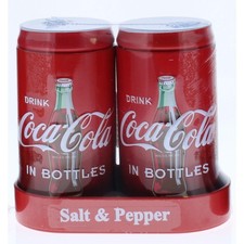 The Tin Box Company Coca-Cola Salt and Pepper Shakers with Caddy