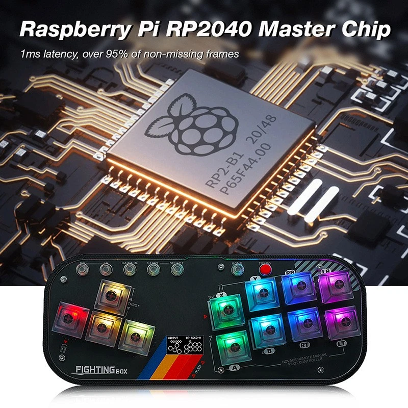 For Switch PS4 PS3 HitBox Games Controller Console Handle Grips Keyboard RGB LED - Bild 2 von 4