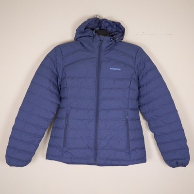 Ayacucho Damen blau Himalaya Langarm Kapuze gefütterte Daunenjacke Small