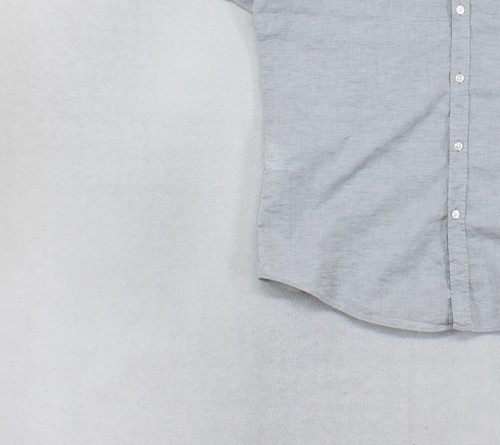 Hugo Boss Shirt Mens Size XL Grey Cotton Linen Slim Fit Short Sleeve - Picture 8 of 15