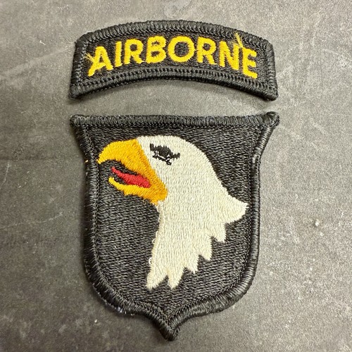 Original WWII 101st Airborne Div Patch 2 Piece w/ Tab Deadstock Mint Unused