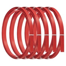 5pcs Bamboo Strips for Weaving 7/16" x 10 Ft Wicker Rattan Cane Reed, Red