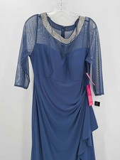 Pre-Owned Alex Evening Blue Size 14 Maxi Evening Gown