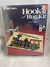 Vintage Vogart Crafts Latch Hook It Kit Rug Wall Hanging 20" x 27" Train 4314