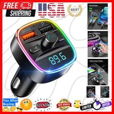 Bluetooth FM Transmitter, Bluetooth Car Adapter with Dual USB Charger Wireles...