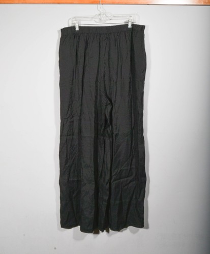 Sofia Vergara Palazzo Black Crepe Wrap Petal Hem Wide Leg Pants Sz XXL - Picture 4 of 5