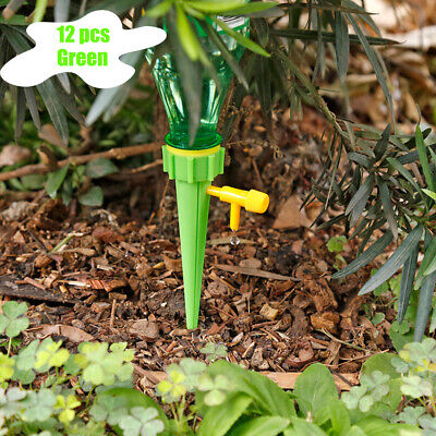 12PCS Plant Self Watering Spikes Stakes Auto Drip Irrigation System Garden Lawn 