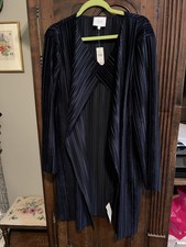 Joa From Anthropologie Duster Coat Velour Navy Size Small Beautiful