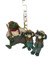 Russ Berrie and Co. The Country Folks Tadpole Frog shelf sitter lot of 3