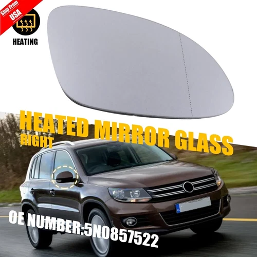Mirror Glass For 2009-2017 Volkswagen Tiguan Heated Passenger Side 5N0857522
