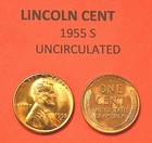1955 S Lincoln   Cent   GEM HIGH GRADE COIN From Bank Roll