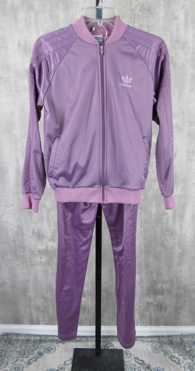 Vintage 80s Adidas Trefoil Tracksuit Women's Lavender Jacket Med Pants Sm  USA