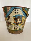 1938 Disney Mickey Minnie Mouse Pluto Goofy & Donald Duck Toy Sand Pail Ohio Art
