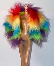Barbie Extra 1 Doll Outfit Rainbow Faux Fur Coat NEW Clothing Accessory Jacket