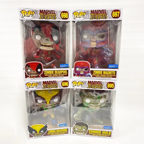 Funko Pop Marvel Zombies Hulk Wolverine Magneto Deadpool 10in Walmart Set of 4