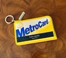 NWT Kate Spade Capsule Collection ON A ROLL METRO CARD Zip Card Wallet W/Key Fob