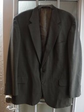 Lands' End Brown Mini Checks 100 Wool Blazer Jacket Men's 46L