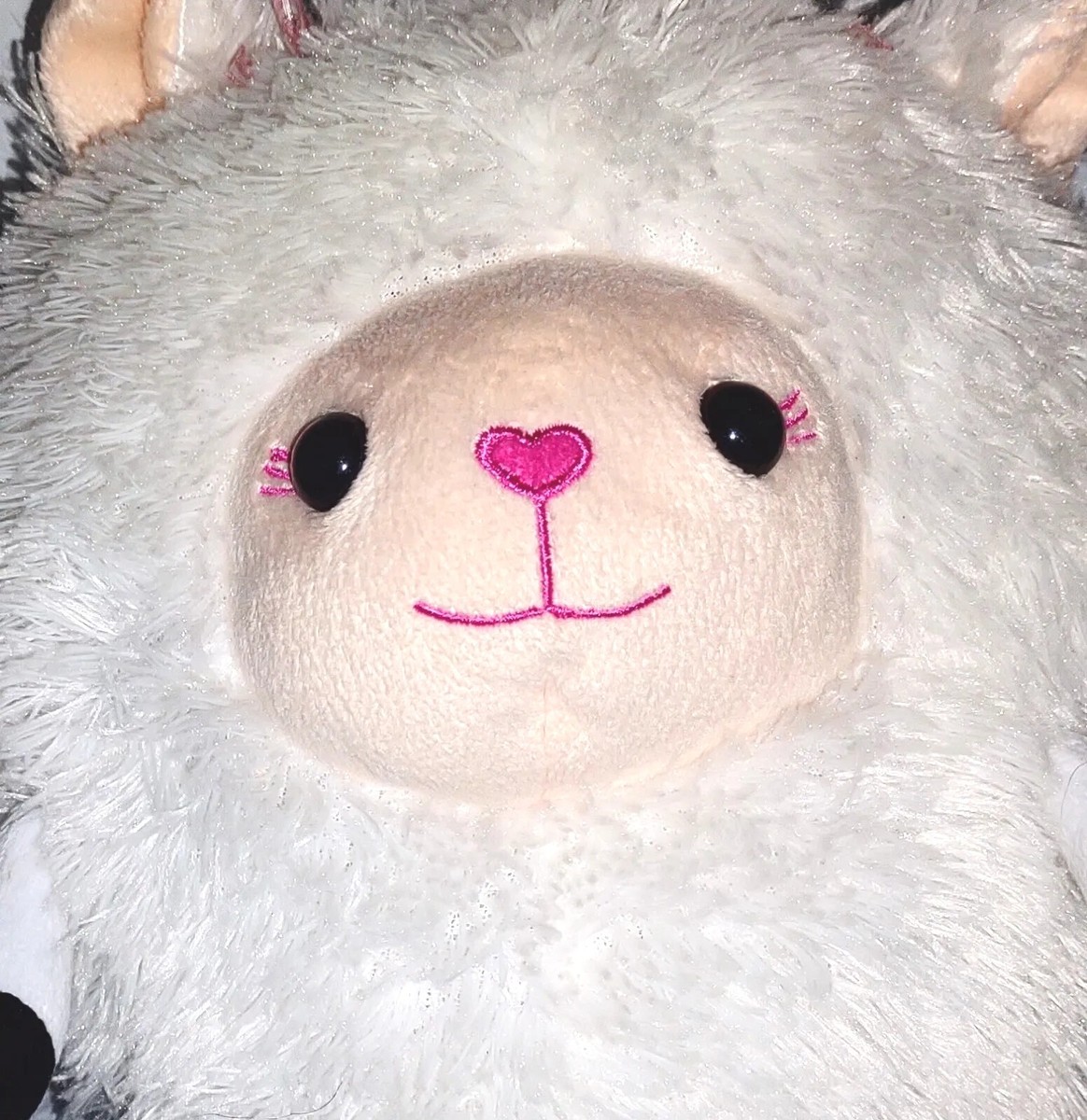 Moshi Furry Plumpeez SHEEP White Black Soft Fuzzy 11