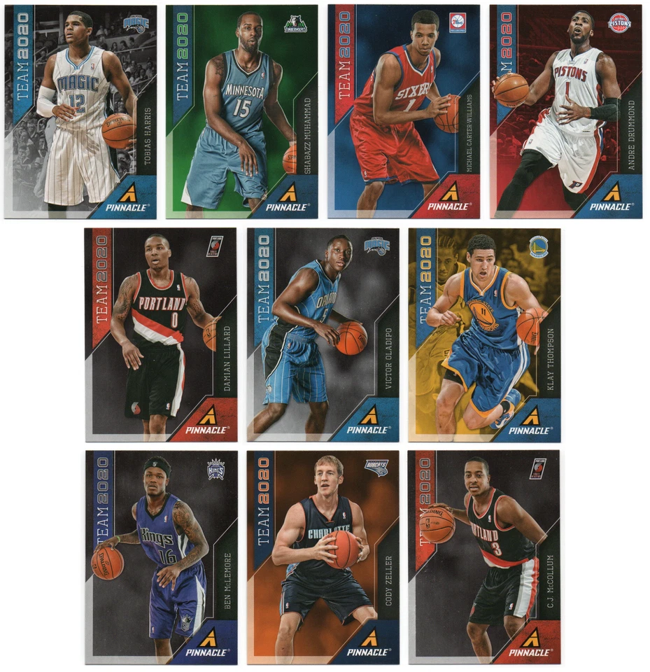 Juego completo de 30 cartas Pinnacle Team 2020 2013-14 - Klay C.J. McCollum RC+ Foto 3 de 3