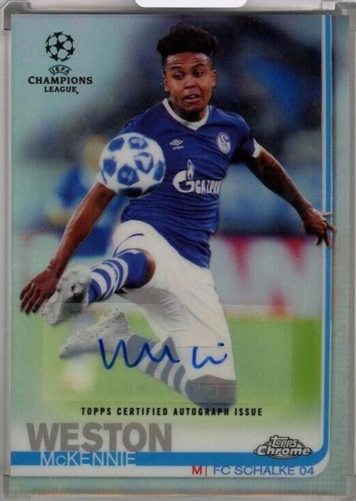 2018-19 Topps Chrome UEFA Champions League Weston McKennie Auto Refractor #83