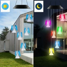 Solar Lamp Color Changing LED Angel Light Wind Chimes Outdoor Home Garden Decor